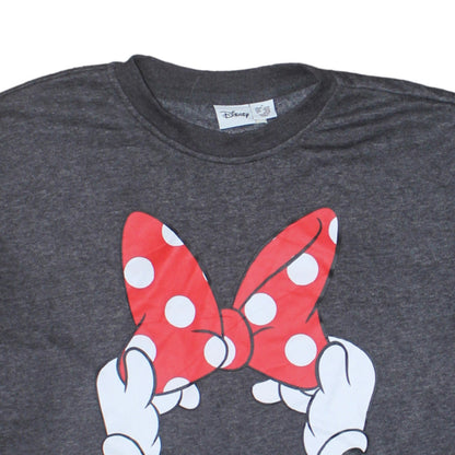 Disney Primark Womens Grey Minnie Mouse Bow Crew Neck Sweatshirt M 12/14