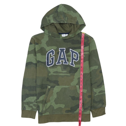 GAP Kids Boys Green Camouflage Pullover Hoodie XXL 14-16 Lined Cotton Blend