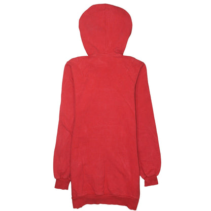 Adidas Womens Red Pullover Hoodie Size 10 Logo Print Hooded Sweatshirt