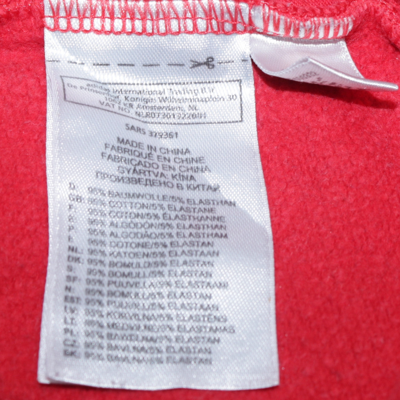 Adidas Womens Red Pullover Hoodie Size 10 Logo Print Hooded Sweatshirt