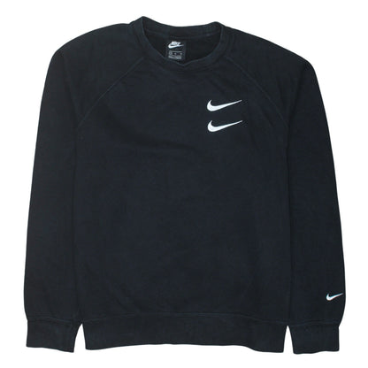 Nike Men's Black Medium Crew Neck Graphic Logo Sweatshirt