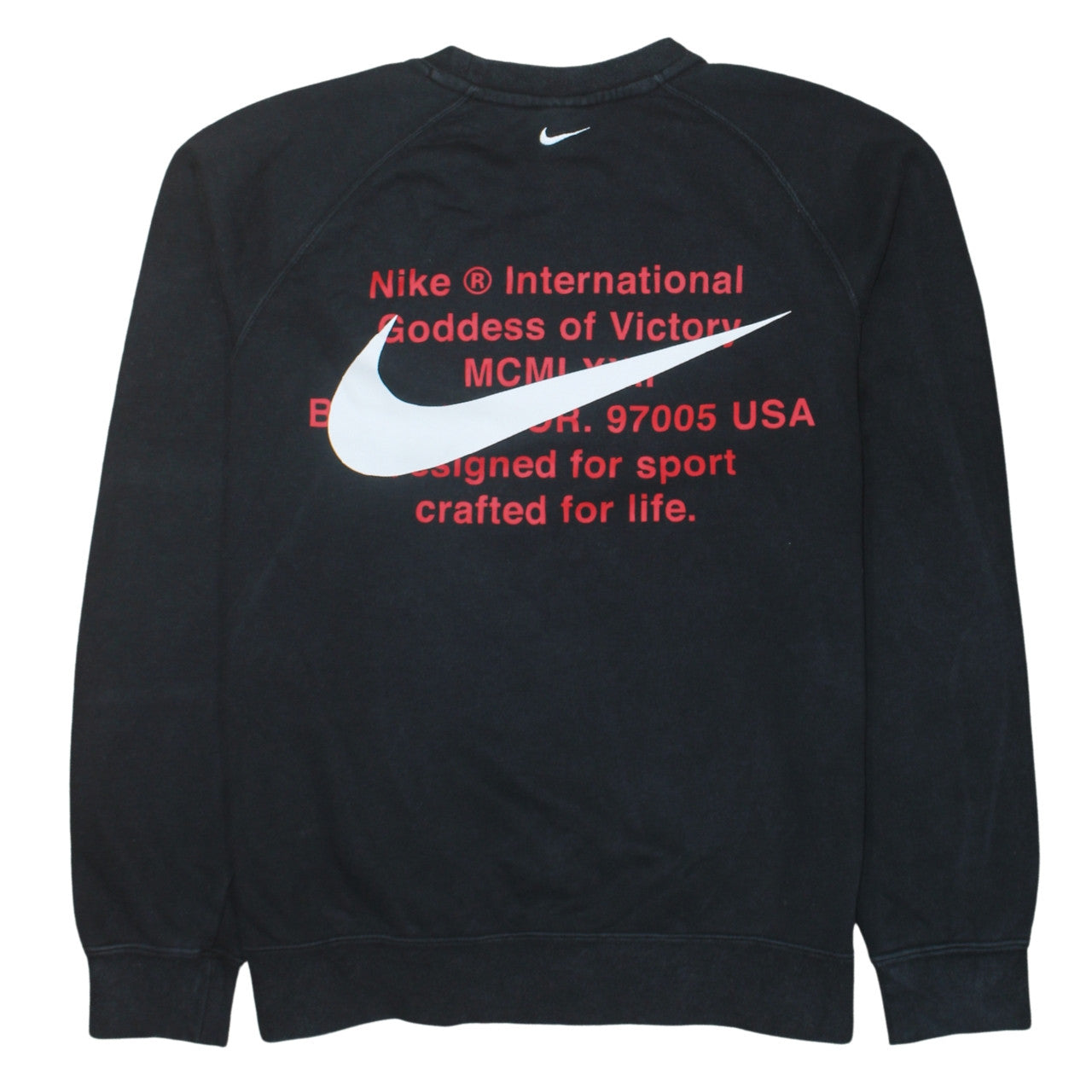 Nike Men's Black Medium Crew Neck Graphic Logo Sweatshirt