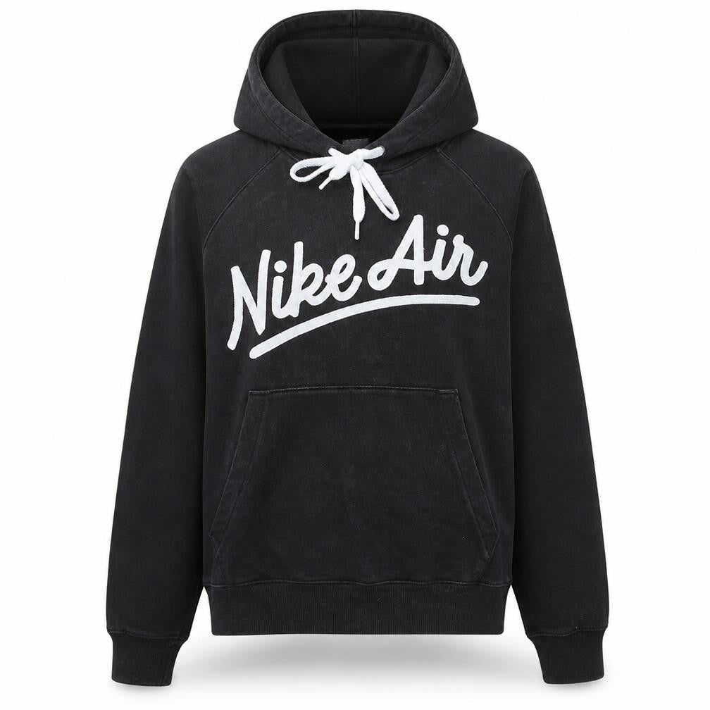 Nike Women Black Medium Pullover Hoodie with Logo Print