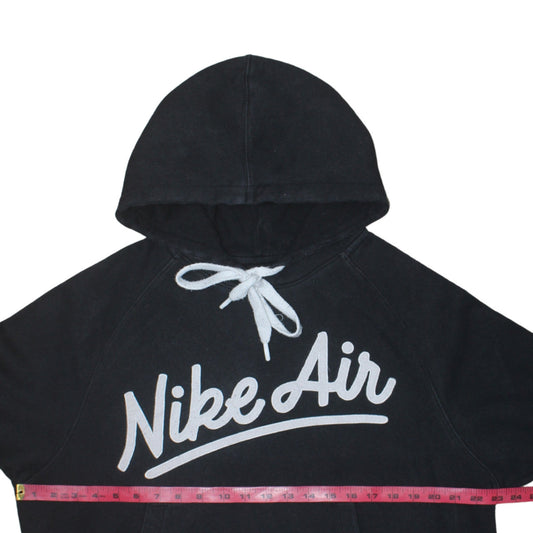 Nike Women Black Medium Pullover Hoodie with Logo Print