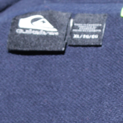 Quiksilver Men's Navy Blue XL Full Zip Hoodie Cotton Blend