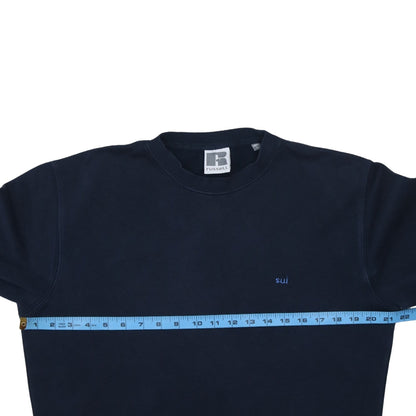 Russell Mens Blue Crew Neck Pullover Sweatshirt Size M