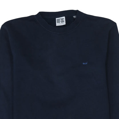 Russell Mens Blue Crew Neck Pullover Sweatshirt Size M