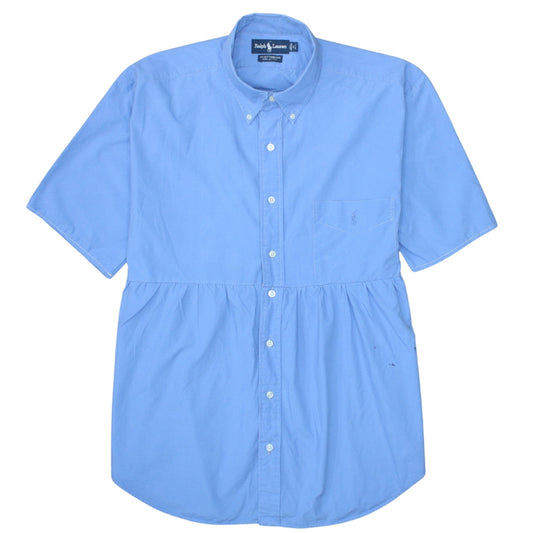 Ralph Lauren Women's Blue Shirt Dress Size 16 Short Sleeve Cotton