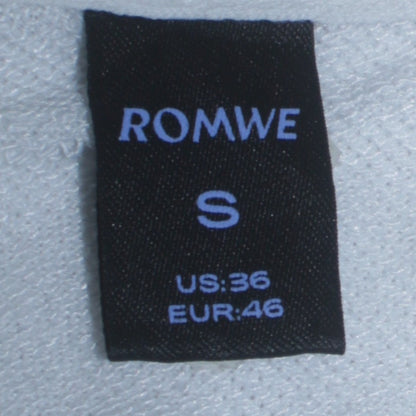 ROMWE Men's White Dragon Graphic Pullover Hoodie Size S