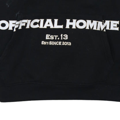 boohooMAN Men's Black XS Pullover Hoodie Graphic Print Embroidered Design