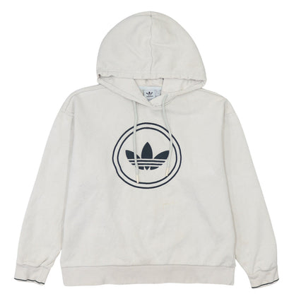 Adidas Mens White Pullover Hoodie Size S Sports Logo Sweatshirt