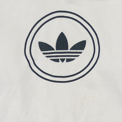 Adidas Mens White Pullover Hoodie Size S Sports Logo Sweatshirt