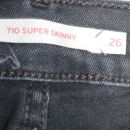 Levi's Women's 710 Super Skinny Black Jeans Size 26 Slim Fit