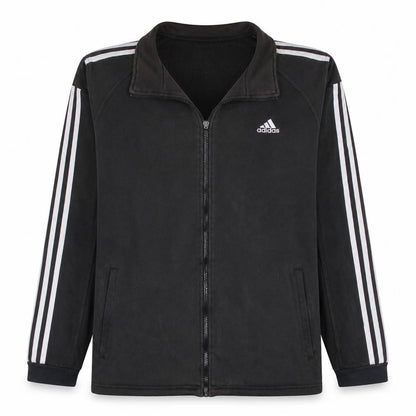 Front view of Adidas Men's Black Full Zip Sweatshirt, size M, Sports Fleece