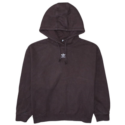Adidas Women’s Brown Pullover Hoodie M 12-14 Classic Logo Cotton