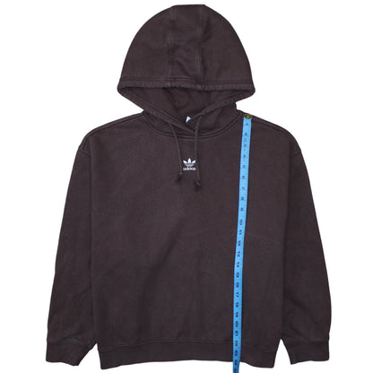 Adidas Women’s Brown Pullover Hoodie M 12-14 Classic Logo Cotton
