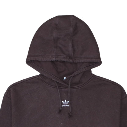 Adidas Women’s Brown Pullover Hoodie M 12-14 Classic Logo Cotton
