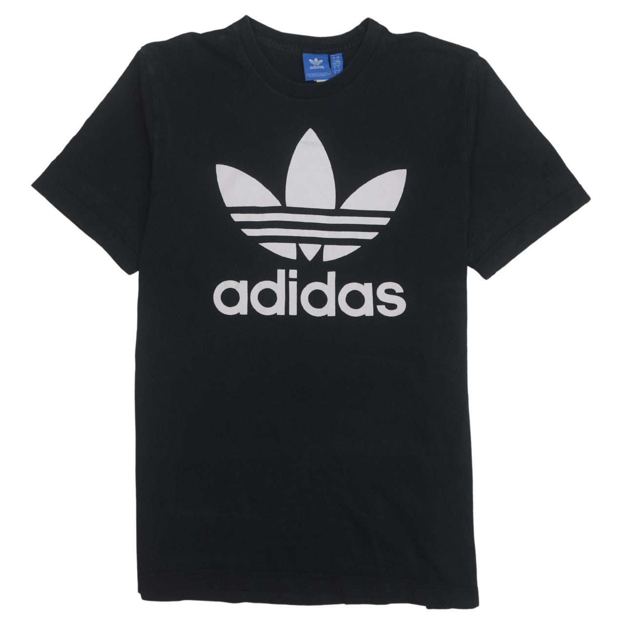 Adidas Mens Black Large Graphic Logo Short Sleeve Crew Neck T-Shirt