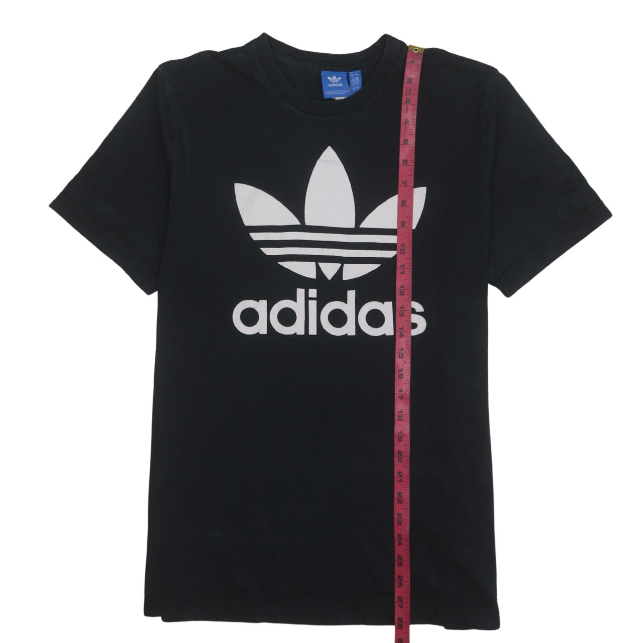 Adidas Mens Black Large Graphic Logo Short Sleeve Crew Neck T-Shirt