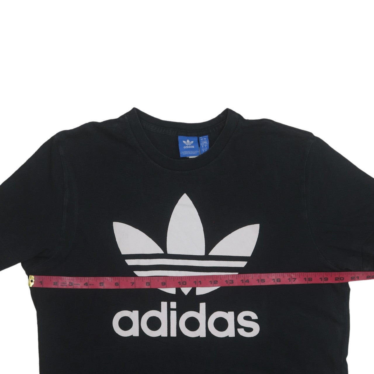 Adidas Mens Black Large Graphic Logo Short Sleeve Crew Neck T-Shirt