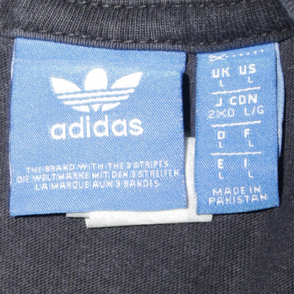 Adidas Mens Black Large Graphic Logo Short Sleeve Crew Neck T-Shirt