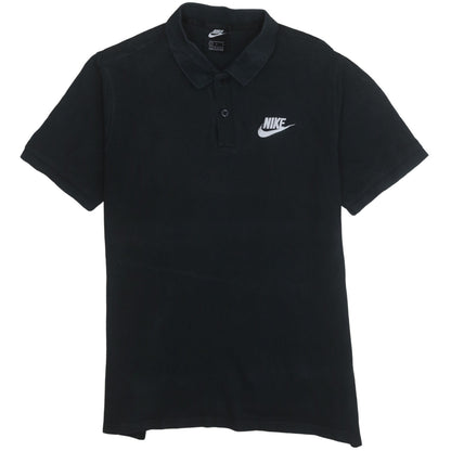 Nike Men's Black Cotton Logo Polo Shirt Size L