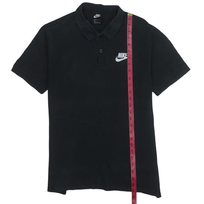 Nike Men's Black Cotton Logo Polo Shirt Size L