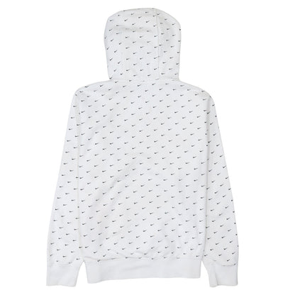 Nike Men's White Pullover Hoodie Size M Logo Print Sportswear