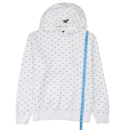 Nike Men's White Pullover Hoodie Size M Logo Print Sportswear