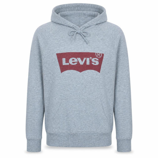 Levi's Men's Grey XS Pullover Hoodie with Logo Print