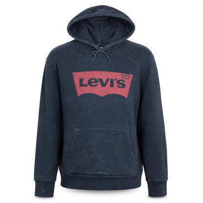 Levi's Men's Blue Pullover Hoodie S Graphic Logo Fleece Sweatshirt