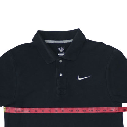 Nike Men's Black Cotton Athletic Polo Shirt Size S