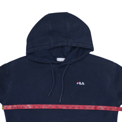 Fila Men's Blue Pullover Hoodie Size M Regular Fit Logo Sweatshirt