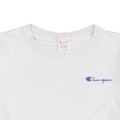 Champion Men's White Medium Embroidered Logo Cotton T-Shirt