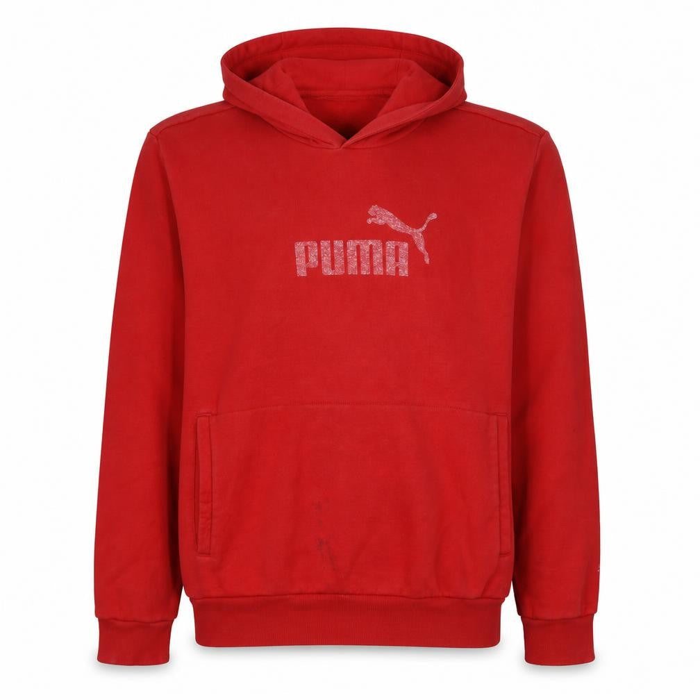 Puma Men's Red XL Pullover Hoodie with Logo Graphic