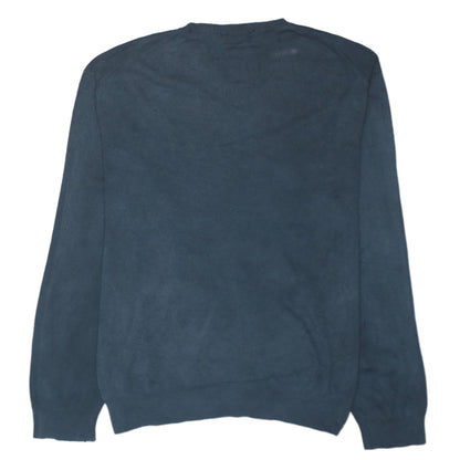 Ralph Lauren Men's Blue V-Neck Pima Cotton Pullover Jumper Size L