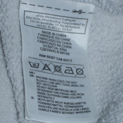 adidas Mens Grey Hoodie Medium Pullover Fleece Logo Sweatshirt