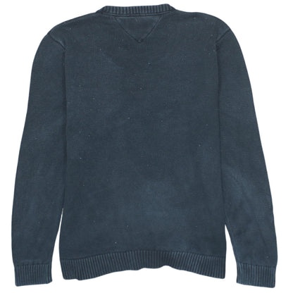 Tommy Jeans Men's Black Cotton Regular Fit Crew Neck Jumper M
