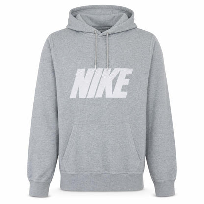 Nike Men's Grey Pullover Hoodie Small Logo Graphic Sweatshirt
