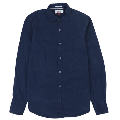 Tommy Hilfiger Denim Men's Blue Slim Fit Cotton Long Sleeve Shirt S