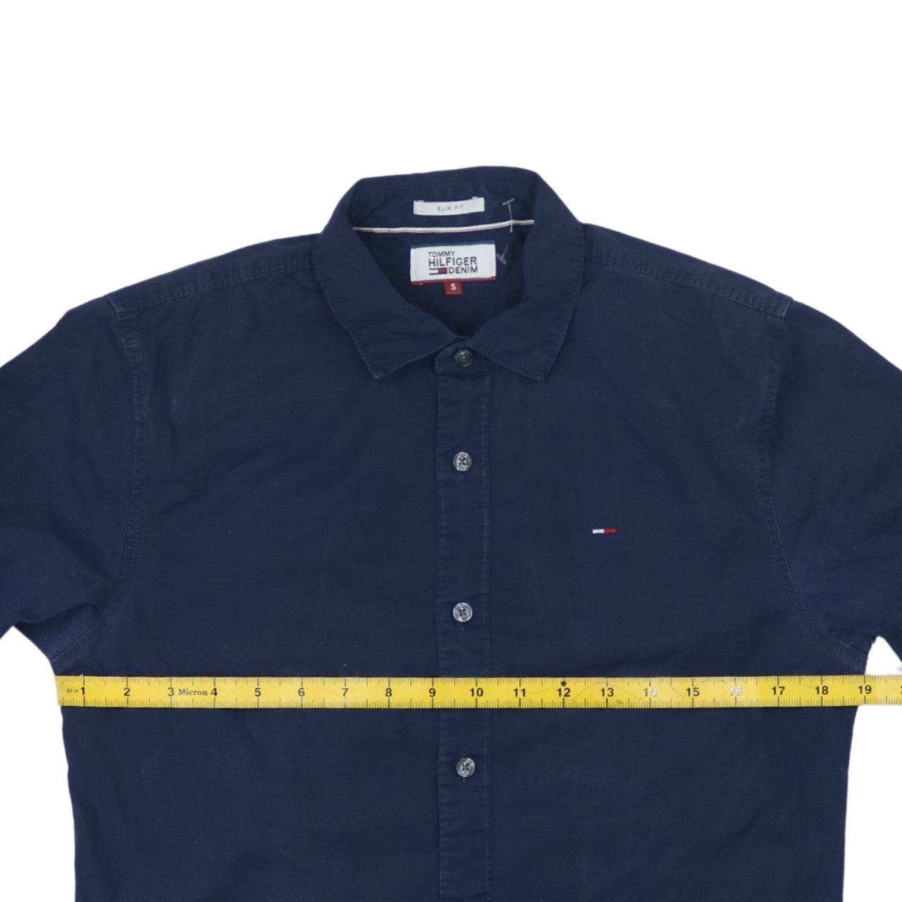 Tommy Hilfiger Denim Men's Blue Slim Fit Cotton Long Sleeve Shirt S