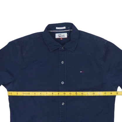 Tommy Hilfiger Denim Men's Blue Slim Fit Cotton Long Sleeve Shirt S