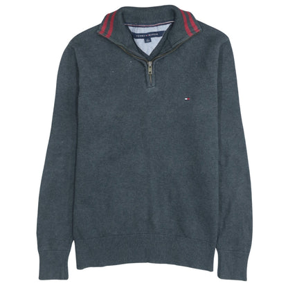 Tommy Hilfiger Men's Grey Cotton Half Zip Jumper Size S