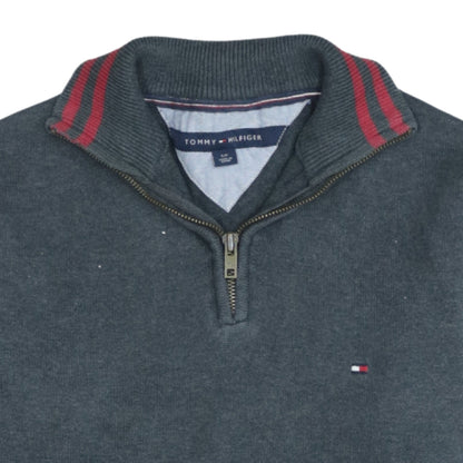 Tommy Hilfiger Men's Grey Cotton Half Zip Jumper Size S