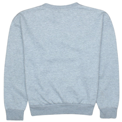 Disney Women Grey XS Sweatshirt Mickey & Minnie Embroidered Crew Neck