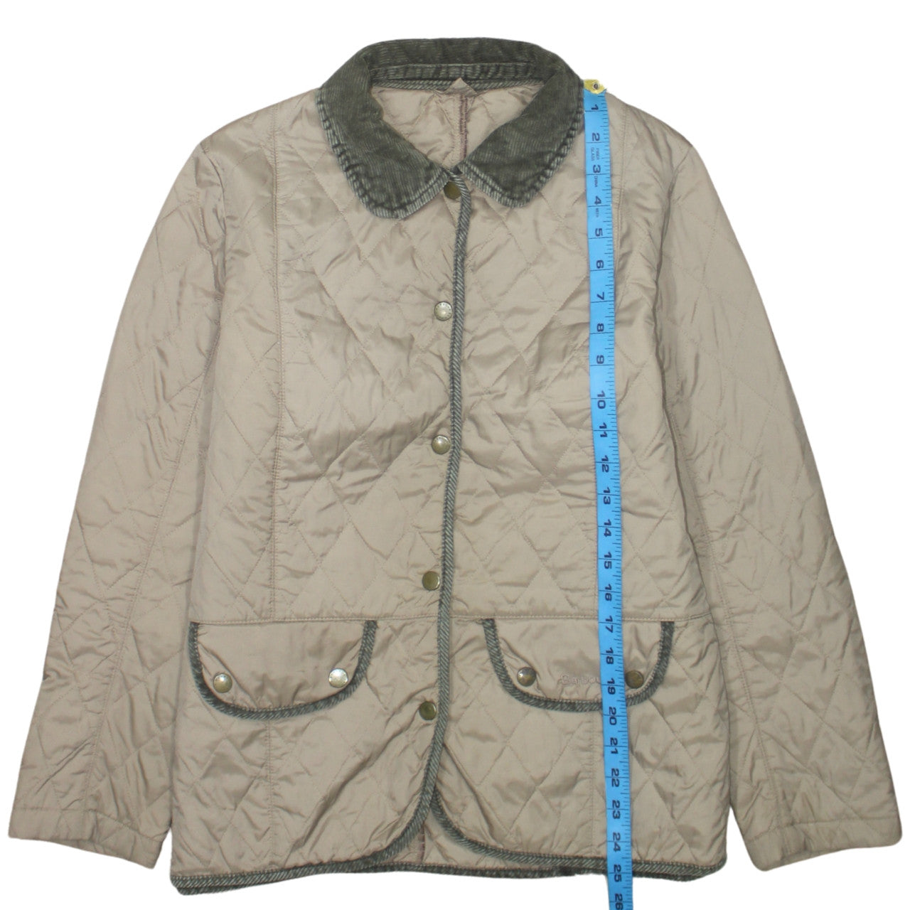 Barbour Womens Beige Quilted Jacket Size 14 Classic Country Style