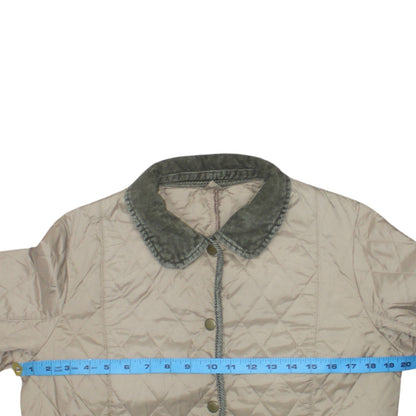 Barbour Womens Beige Quilted Jacket Size 14 Classic Country Style