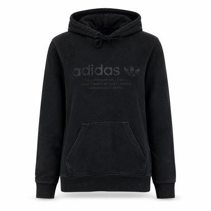 Front view of Adidas women’s black xs pullover hoodie sweatshirt hooded logo cotton