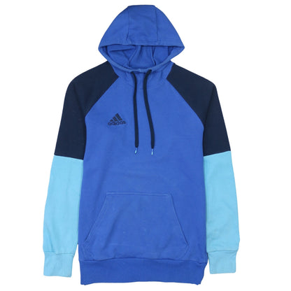 Adidas Men's Blue Pullover Hoodie Medium Hooded Logo Sweatshirt