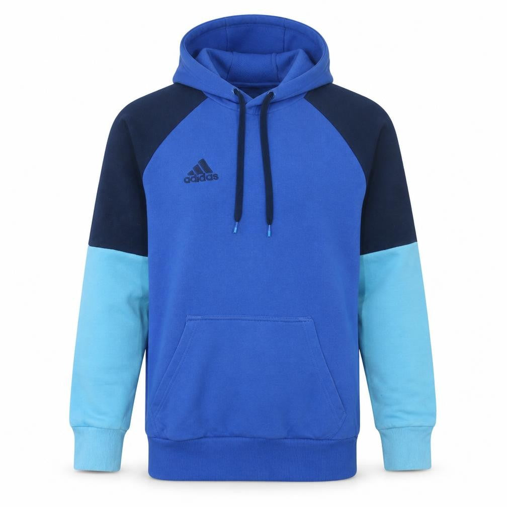 Adidas Men's Blue Pullover Hoodie Medium Hooded Logo Sweatshirt